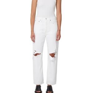 AGOLDE 90s Jean White Distressed Organic Cotton Denim Size 25